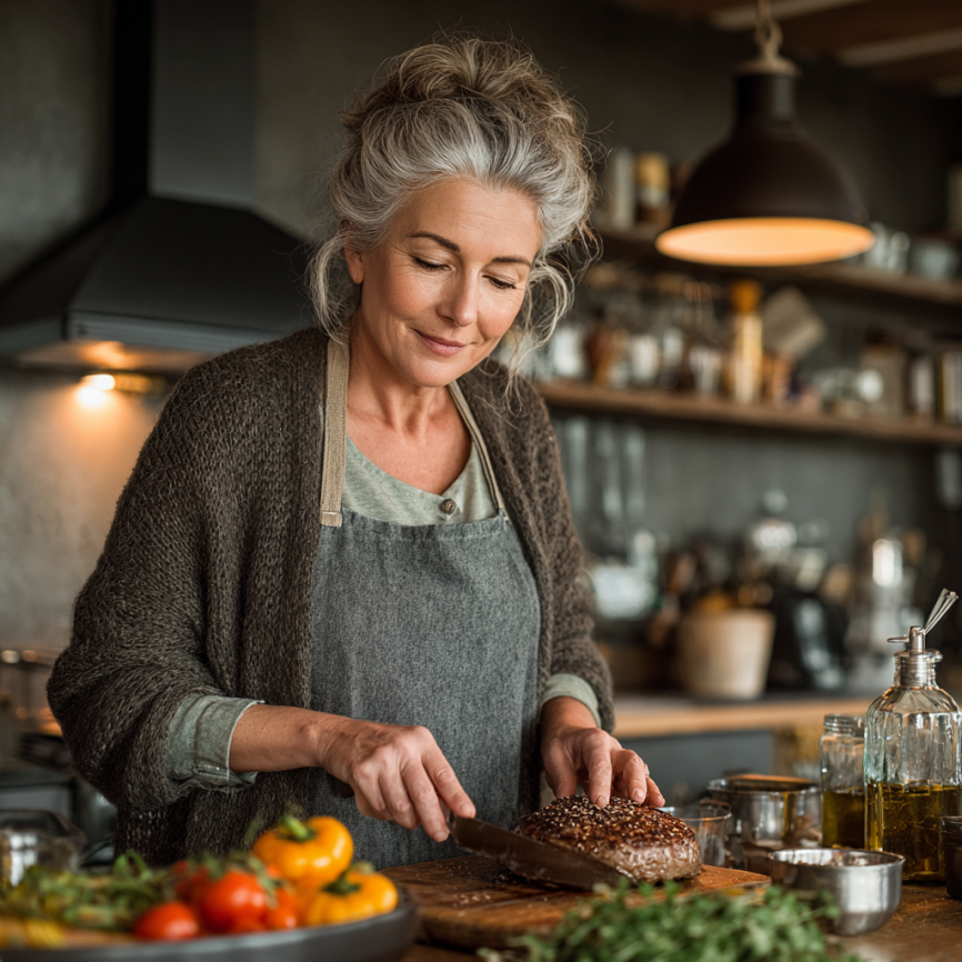 Възрастна жена се усмихва